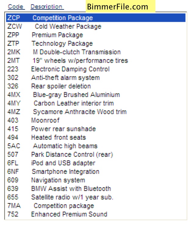 2011 BMW E92 M3 Options